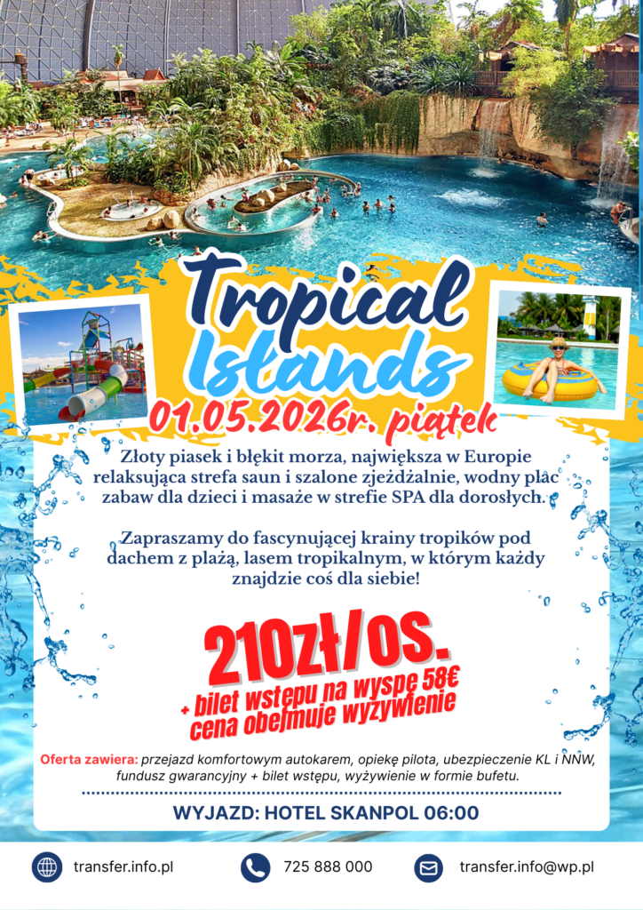 Plakat wycieczki do Tropical Island